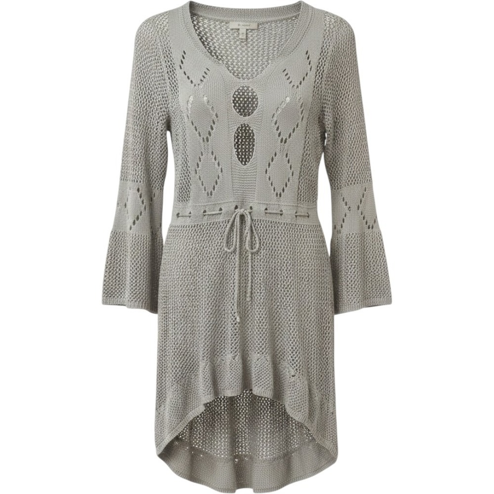 Beach‎ Swim Cover Up Open Knit Crochet Gray size Medium